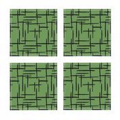Abstract St Patrick's Day green geometric raster checkered stripe stroke and lines trend pattern grid
