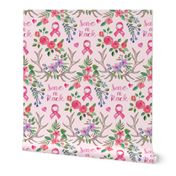 Save a Rack - antlers and watercolor flowers on pink - extra small