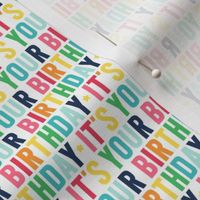 XSM it's your birthday rainbow with navy UPPERcase