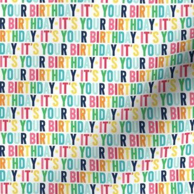 XSM it's your birthday rainbow with navy UPPERcase