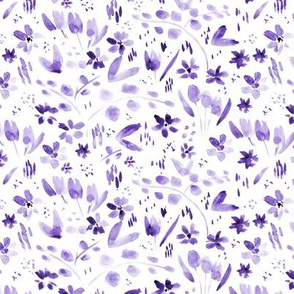 Small scale amethyst meadow - watercolor purple wild flowers p256