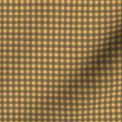 Tiny Gingham - Grey and Gold