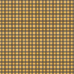 Tiny Gingham - Grey and Gold