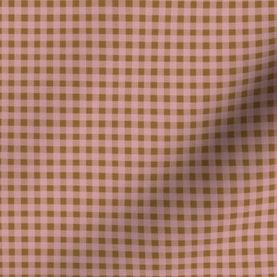 Tiny Gingham - Mauve and Ochre