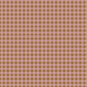 Tiny Gingham - Mauve and Ochre