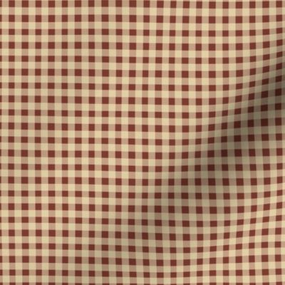 Tiny Gingham - Ivory and Brown