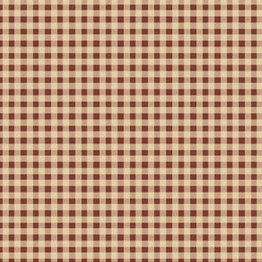 Tiny Gingham - Ivory and Brown