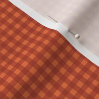 Tiny Gingham - Brick Red and Pumpkin