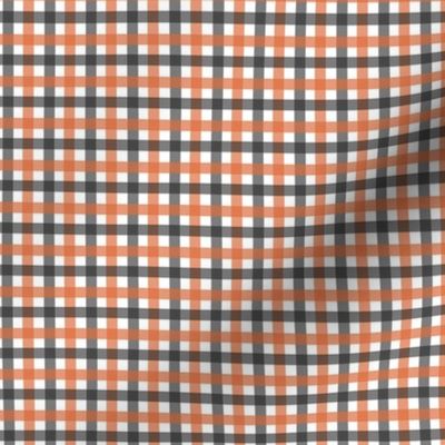 Tiny Gingham - Orange and Charcoal