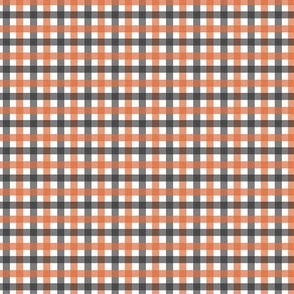 Tiny Gingham - Orange and Charcoal