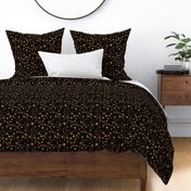 Bronze meadow flowers on black for modern neutral boho home decor, nursery