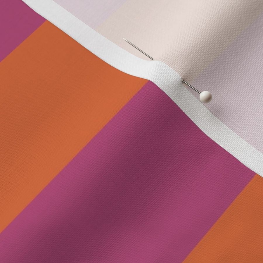 Large Horizontal Stripe - Orange and Fuchsia