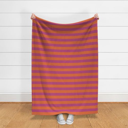 Large Horizontal Stripe - Orange and Fuchsia