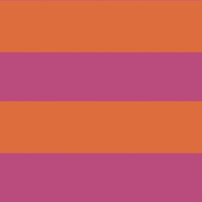 Large Horizontal Stripe - Orange and Fuchsia