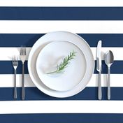 Large Horizontal Sailor Stripe - Navy and White