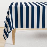 Large Horizontal Sailor Stripe - Navy and White