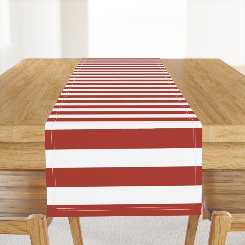 Large Horizontal Sailor Stripe - Classic Canadian Red & White