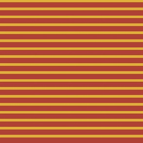 Tiny Breton Stripe - Gold and Brick Red