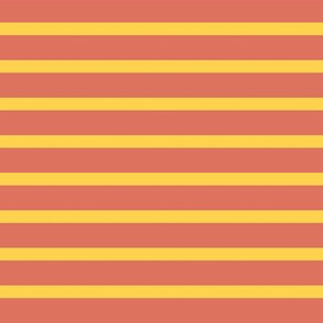 Breton Stripe - Coral and Yellow