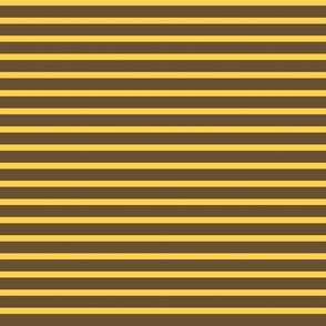 Tiny Retro Breton Stripe - Brown and Yellow