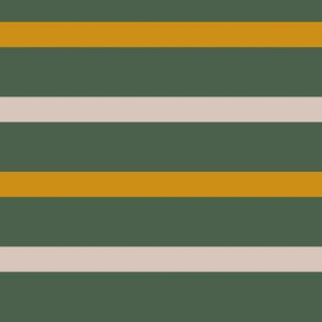 Breton Stripe in Green, Gold and Grey