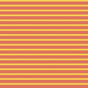 Tiny Breton Stripe - Coral and Yellow