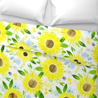 Sweet Sunflowers Field Spring Floral  - LARGE 