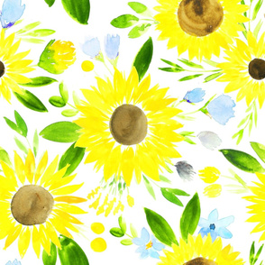 Sweet Sunflowers Field Spring Floral  - LARGE 