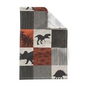 Dinosaur Roar Patchwork- brick red