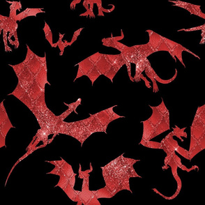 18” Dragons - red/black