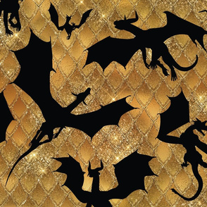 Big Dragons - black/gold