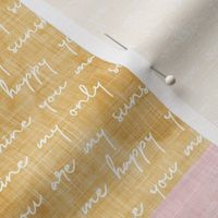 You are my sunshine wholecloth - suns patchwork - pink and gold - LAD20