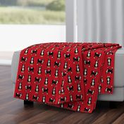 bernedoodle dog fabric - doodle dog, doodle dog fabric, dog fabric - red