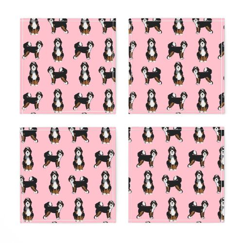 bernedoodle dog fabric - doodle dog, doodle dog fabric, dog fabric - pink