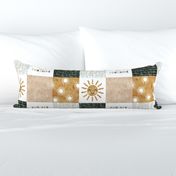 You are my sunshine wholecloth - multi - suns patchwork - face - dusty pink, green, gold  - LAD20