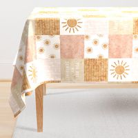 You are my sunshine wholecloth - suns patchwork - pink and tan - LAD20