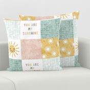 You are my sunshine wholecloth - multi - suns patchwork - face -  pink, teal, gold  - LAD20