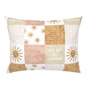 You are my sunshine wholecloth - suns patchwork - face - pink and tan - LAD20