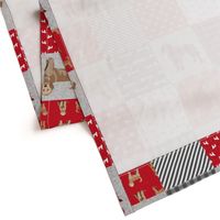 golden doodle cheater quilt fabric - dog quilt, cheater quilt, wholecloth, - red plaid