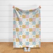 You are my sunshine wholecloth - suns patchwork - pink and gold (90) - LAD20