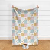 You are my sunshine wholecloth - suns patchwork - face - pink and gold (90) - LAD20