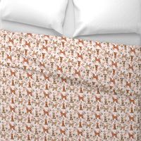 golden doodle floral fabric - dog fabric, dog florals - peach