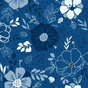 Classic Blue Floral Pattern