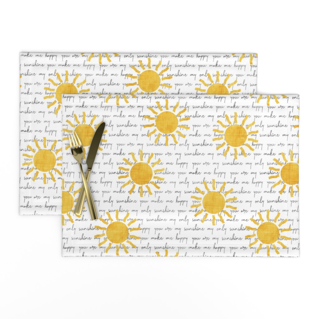 You are my Sunshine - yellow suns - yellow and grey coordinate - LAD20