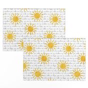 You are my Sunshine - yellow suns - yellow and grey coordinate - LAD20
