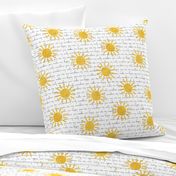 You are my Sunshine - yellow suns - yellow and grey coordinate - LAD20