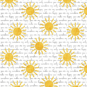 You are my Sunshine - yellow suns - yellow and grey coordinate - LAD20