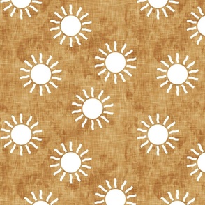 Sunshine - Suns on gold - dusty pink, green, gold coordinate - LAD20