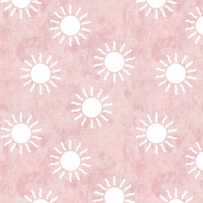 Sunshine - suns on pink - coordinate to pink and gold - LAD20