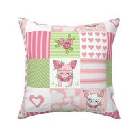 pigs with roses wholecloth